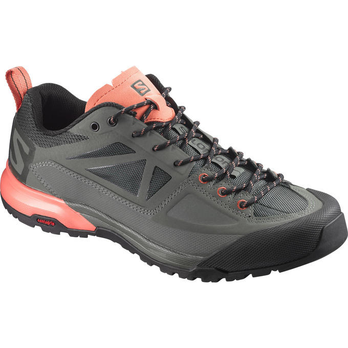 Salomon Singapore Mens Hiking Boots - X ALP SPRY W Coral Grey Black | 86275-PGNZ